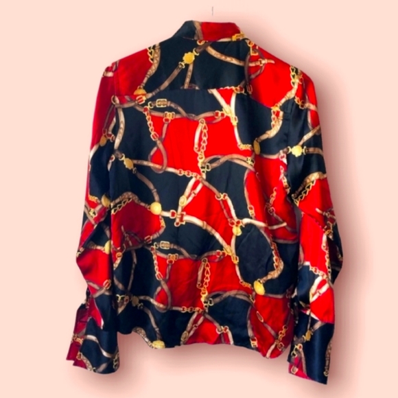 Lauren by Ralph Lauren Petite Vintage silk riding top size Small petite - Picture 3 of 6